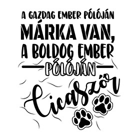 Boldog ember pólóján cicaszőr-Férfi póló