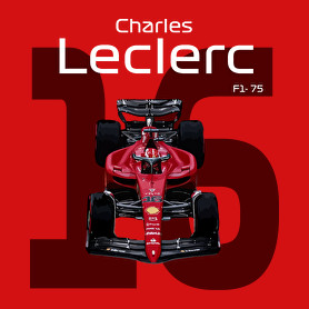 Charles Leclerc 16 autóversenyző - fehér felirat-Férfi póló