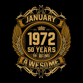 1972 január awesome-Férfi póló