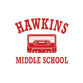 Hawkins Middle School - Piros-Férfi póló