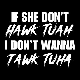 If she don't HAWK TUAH I don't wanna tawl tuha-Férfi póló