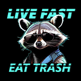 LIVE FAST EAT TRASH-Férfi póló