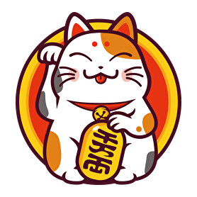 Lucky cat - Maneki neko-Férfi póló