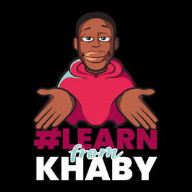 Learn from Khaby-Férfi V-nyakú póló