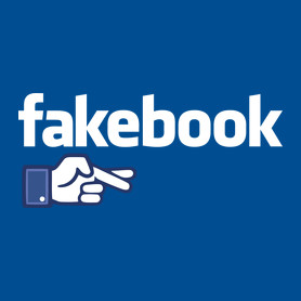 Fakebook-Férfi V-nyakú póló