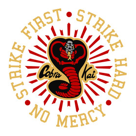 Strike first, Strike hard, No mercy - Cobra Kai-Férfi V-nyakú póló