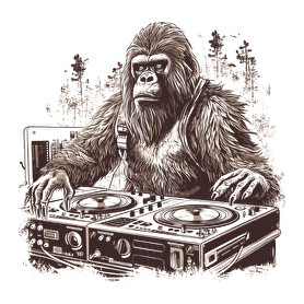 Gorilla DJ-Férfi V-nyakú póló