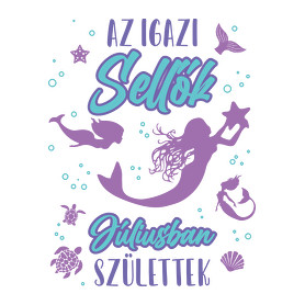 Az igazi sellő - Hónappal-Férfi V-nyakú póló