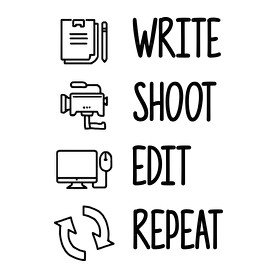 Write, shoot, edit, repeat-Férfi V-nyakú póló