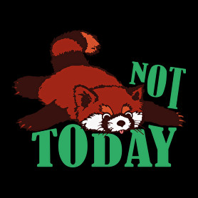 Not today - Vörös panda-Férfi V-nyakú póló