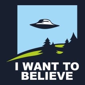 i want to believe-Férfi V-nyakú póló