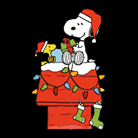 Snoopy Christmas-Férfi V-nyakú póló