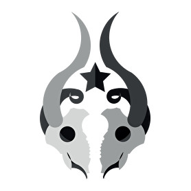 goat-skull-Férfi V-nyakú póló