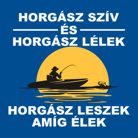 Horgász szív-Férfi V-nyakú póló