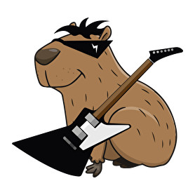 Rockstar Capybara-Férfi V-nyakú póló