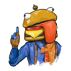 Durr Burger - Fortnite-Férfi V-nyakú póló