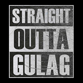 Straight Outta Gulag-Férfi V-nyakú póló