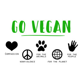 Go vegan-Férfi V-nyakú póló