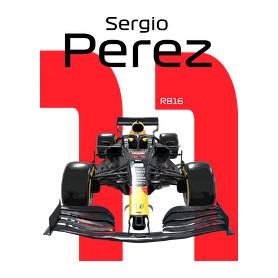 Sergio Perez 11 autóversenyző - fekete felirat-Női atléta