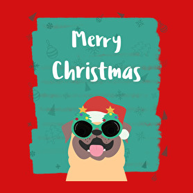 MERRY CHRISTMAS MOPSZ-Férfi hosszú ujjú póló