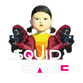 Squid game doll and soldiers-Férfi hosszú ujjú póló