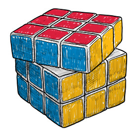 Rubik kocka -Férfi hosszú ujjú póló