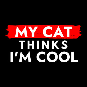 My cat thinks I'm Cool-Férfi hosszú ujjú póló