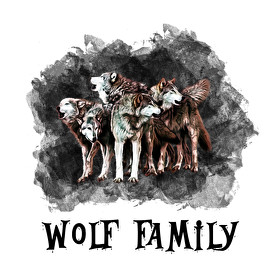 wolf family-Férfi hosszú ujjú póló