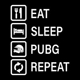 Eat Sleep PUBG Repeat - Fehér-Sportzsák, Tornazsák