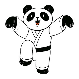 Karatés panda-Sportzsák, Tornazsák