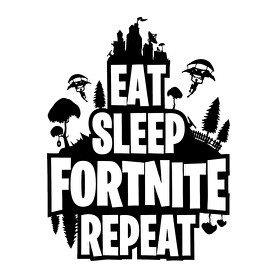 Eat Sleep Fortnite Repeat Style - Fekete-Sportzsák, Tornazsák