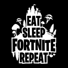 Eat Sleep Fortnite Repeat Style - Fehér-Sportzsák, Tornazsák