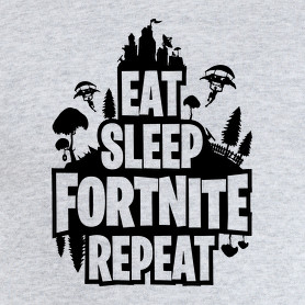 Eat Sleep Fortnite Repeat Style - Fekete-Gyerek pulóver