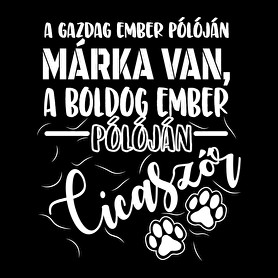 Boldog ember pólóján cicaszőr-Női póló