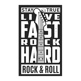 Stay true, Live fast, Rock hard, Rock & Roll - fehér-Női póló