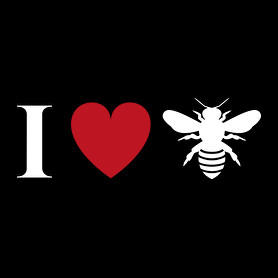 I love Bee-Férfi kapucnis pulóver