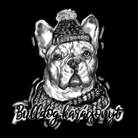 bulldog karácsonyt-Férfi kapucnis pulóver