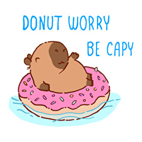 Donut worry be capy (kék)-Férfi kapucnis pulóver