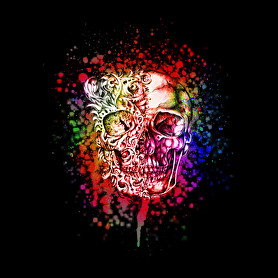 colored skull-Férfi kapucnis pulóver