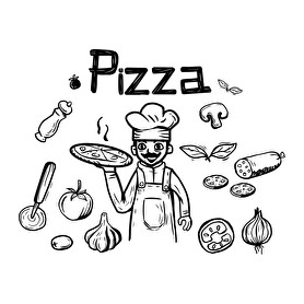 pizza chef-Férfi kapucnis pulóver