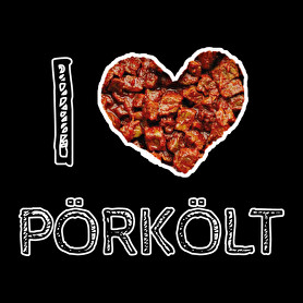 I love pörkölt-Férfi kapucnis pulóver