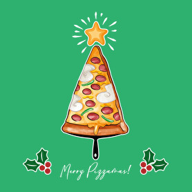 Merry Pizzamas pizzalapáttal fehér-Férfi kapucnis pulóver