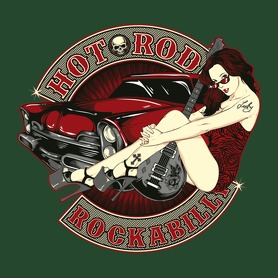 Hot road rockabilly-Férfi kapucnis pulóver