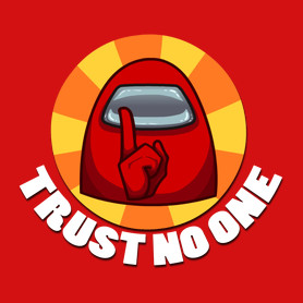 Trust no one - white-Férfi kapucnis pulóver