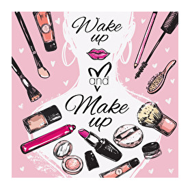 Wake up & Make up-Férfi kapucnis pulóver