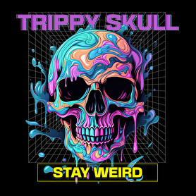 Trippy Skull-Férfi kapucnis pulóver