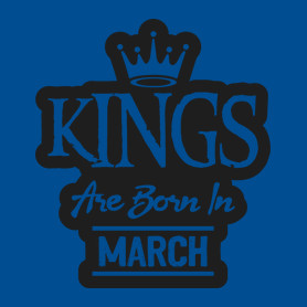 KINGS are born in March - fekete-Férfi pulóver