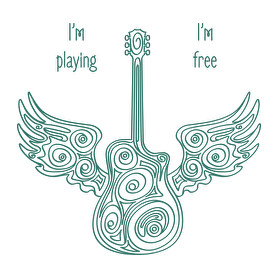 I'm playing, I'm free - Gitáros minta-Férfi pulóver