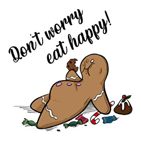 Don't worry eat happy-Női kapucnis pulóver