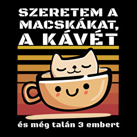 Szeretem a macskákat a kávét és még talán 3 embert-Női kapucnis pulóver